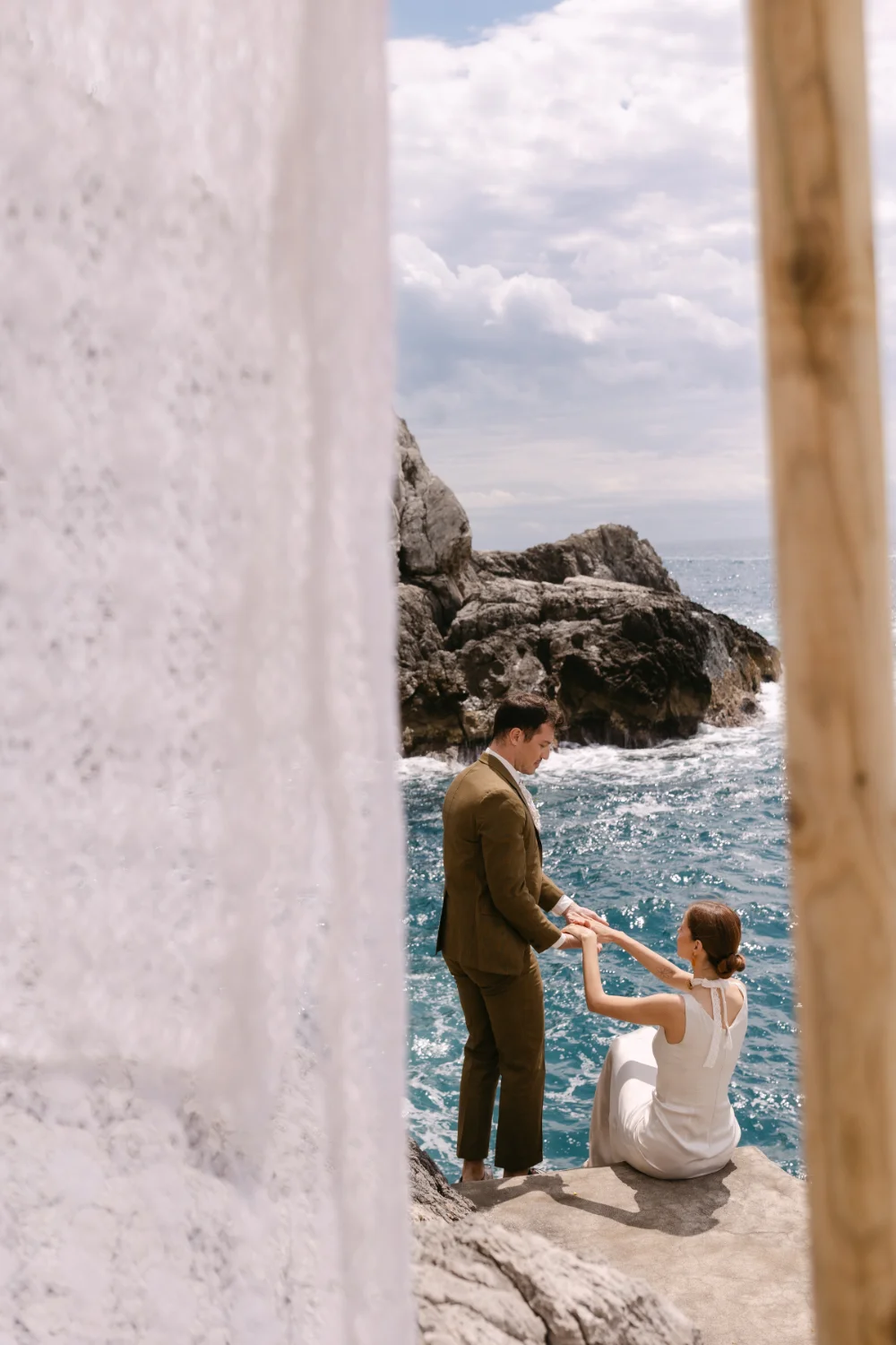 Happy newly weds on a boat. Photo taken by C.Mae photography at Lake Geneva