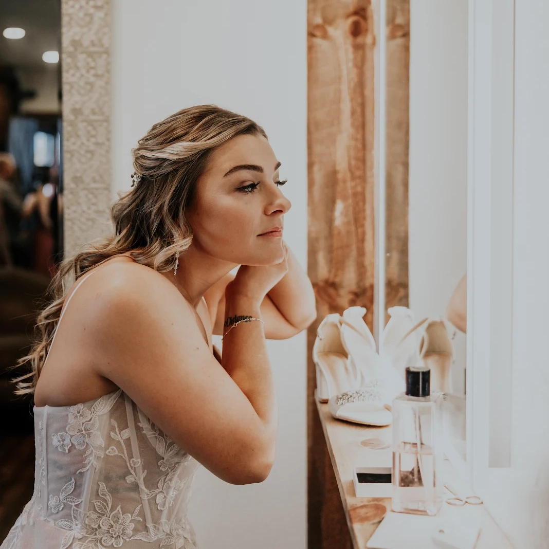 Melanie Klinkhammer wedding preperation. Photo shot by C.Mae Photography